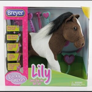 Breyer Brown and White Lily Plush Pony with Pink Vet Accessories